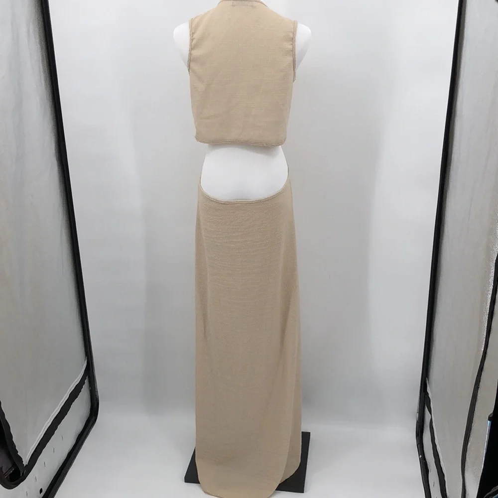 Shein Cut Out Sleeveless Maxi Dress Size 8/10 Textured Fabric